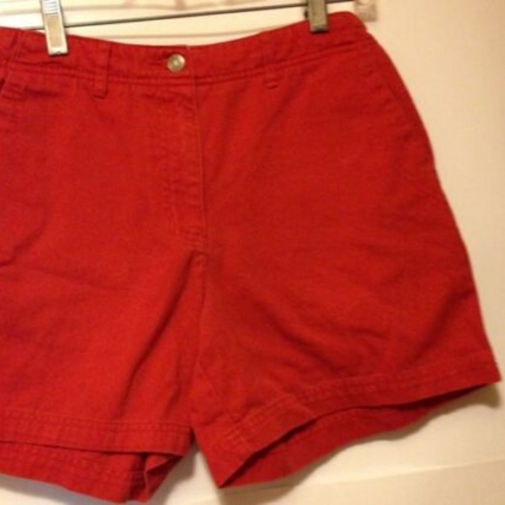 Girls size 4 petite SHORTS red waist is 26